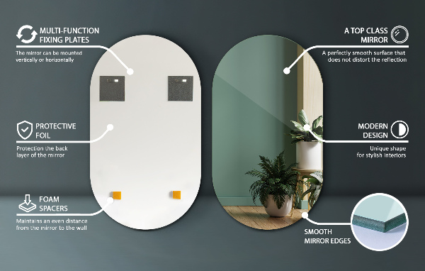 Espelho oval 46x80 cm