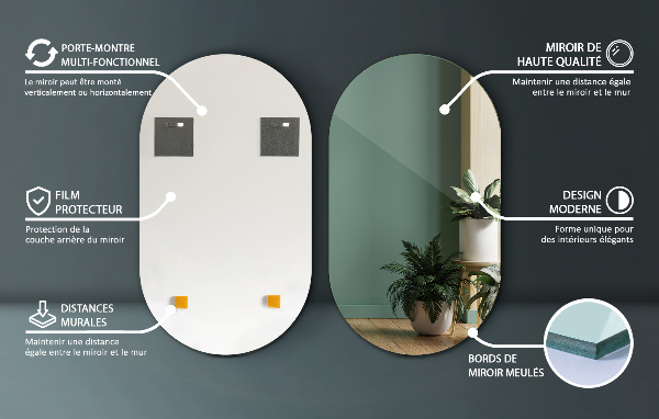 Espelho parede oval 58x100 cm