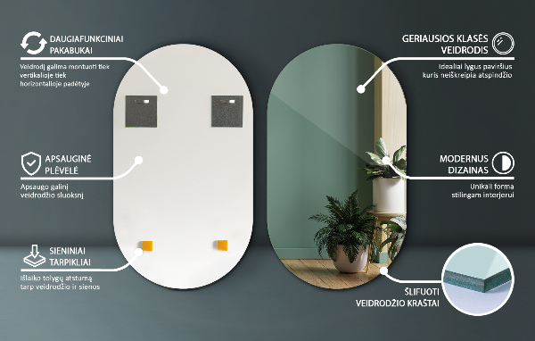 Espelho parede oval 58x100 cm