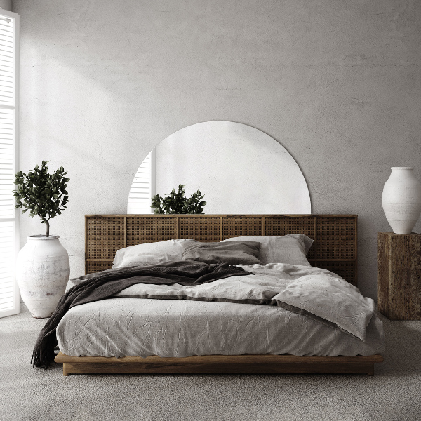 Espelho semi-circular minimalista sem moldura 25x50 cm