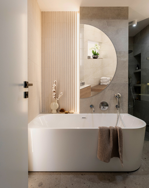 Espelho semicircular sem moldura 30x60 cm