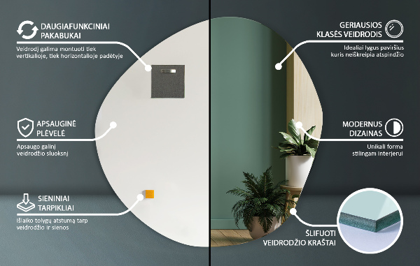 Espelho irregular 58x58 cm