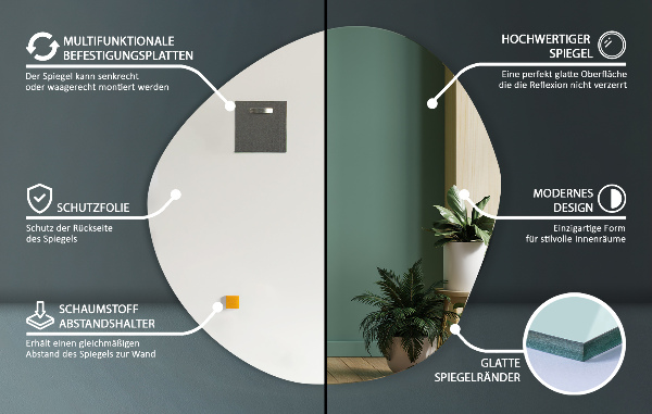 Espelho assimétrico 68x67 cm