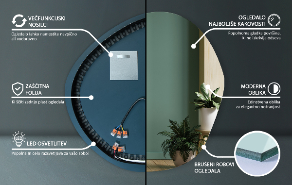 Espelho por medida LED 48x48 cm