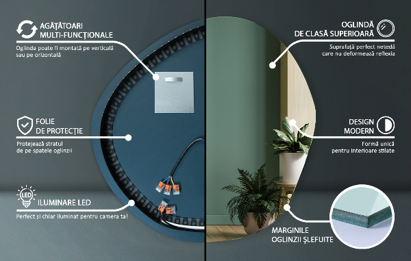 Espelho irregular LED 58x58 cm