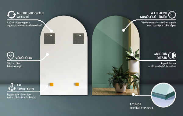 espelho semi oval 40x70 cm