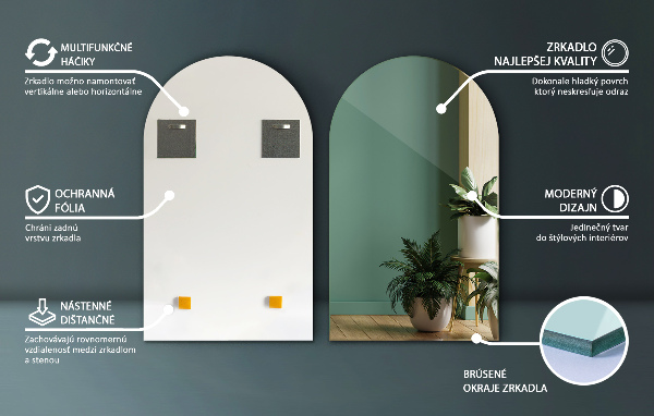 Espelho arco 45x80 cm