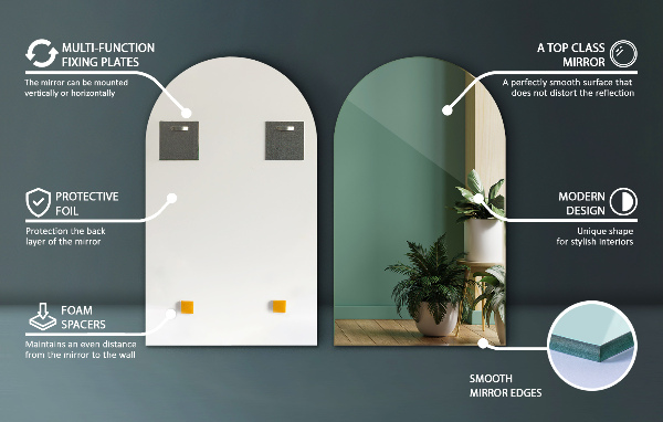 Espelho em arco 60x100 cm