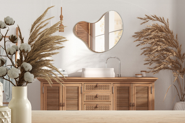 Espelho de forma orgânica sem moldura 58x58 cm