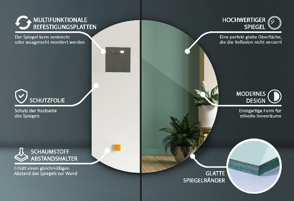 Espelho biselado irregular 70x80 cm