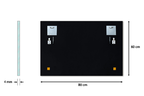 Espelho retangular sem moldura 80x60 cm