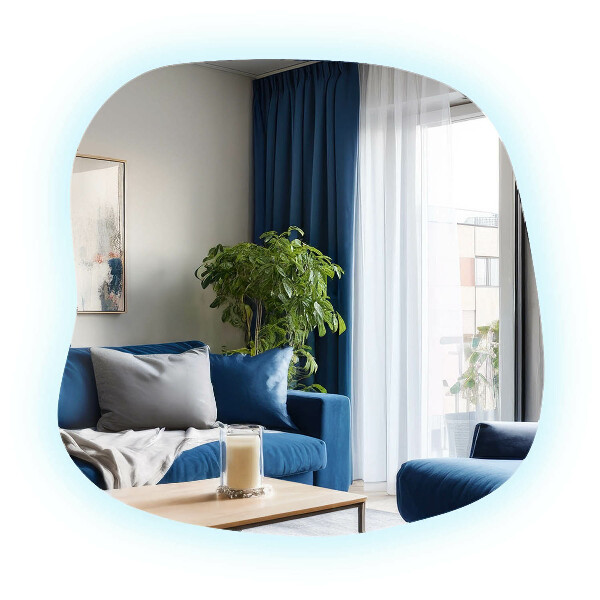 Espelho irregular com led 77x77 cm