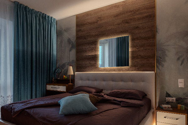 Espelho retangular LED 50x50 cm