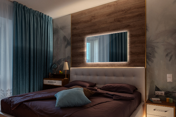 Espelho retangular LED 70x50 cm