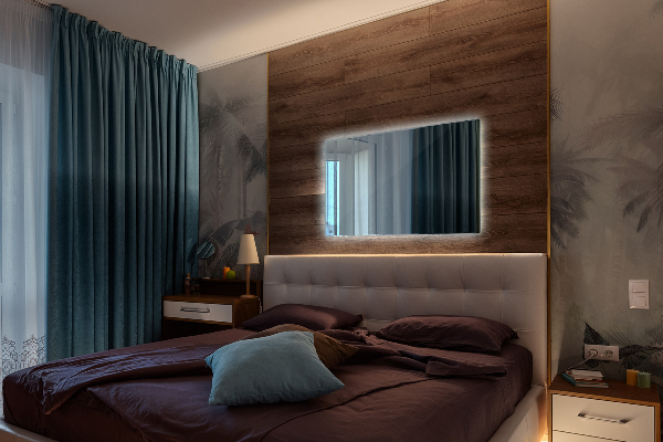 Espelho quadrado LED 80x60 cm