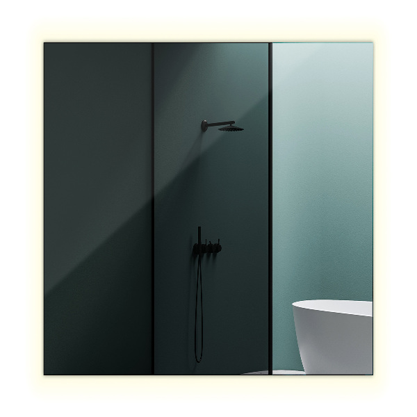 Espelho retangular decorativo com iluminação LED 50x50 cm