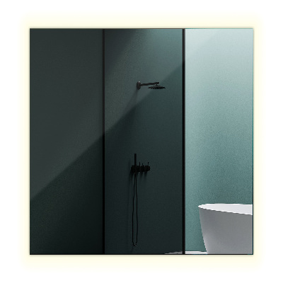 Espelho retangular decorativo com iluminação LED 50x50 cm