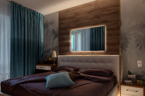 Espelho retangular com iluminação LED 80x60 cm