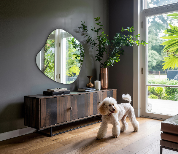 Espelho irregular em forma de mancha 48x48 cm