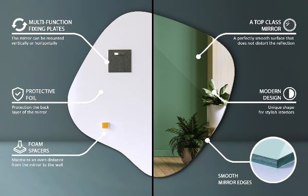 Espelho irregular em forma de mancha 48x48 cm