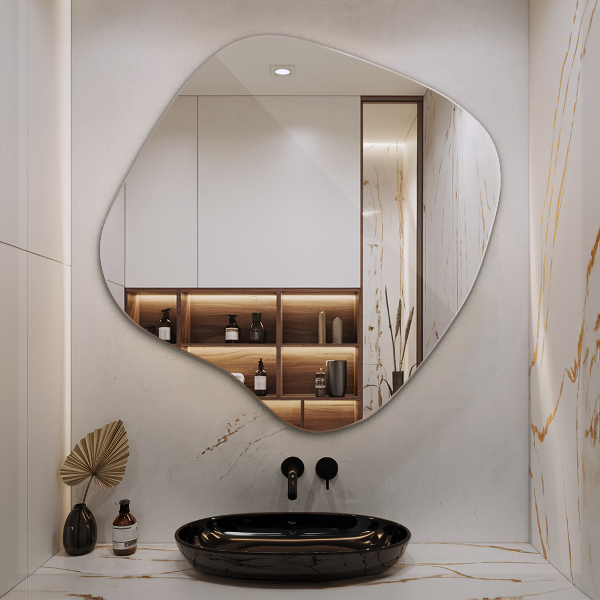 Espelho irregular em forma de mancha 58x59 cm