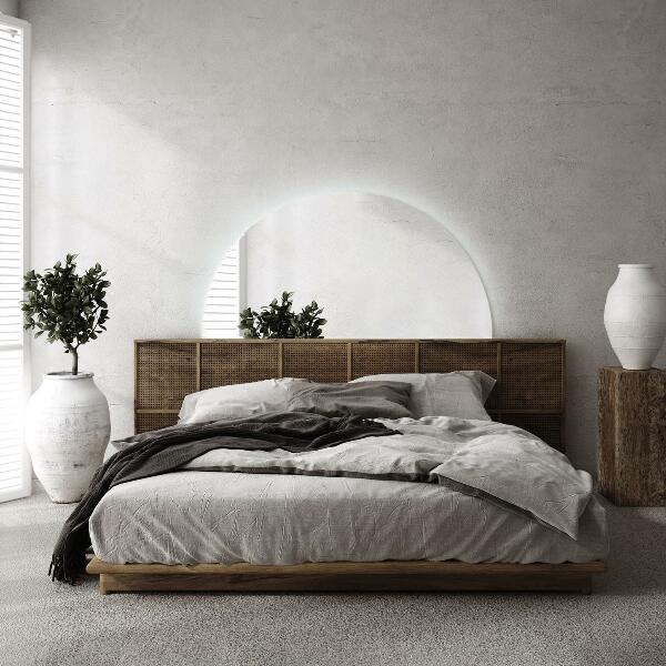 Espelho semicircular led 40x80 cm