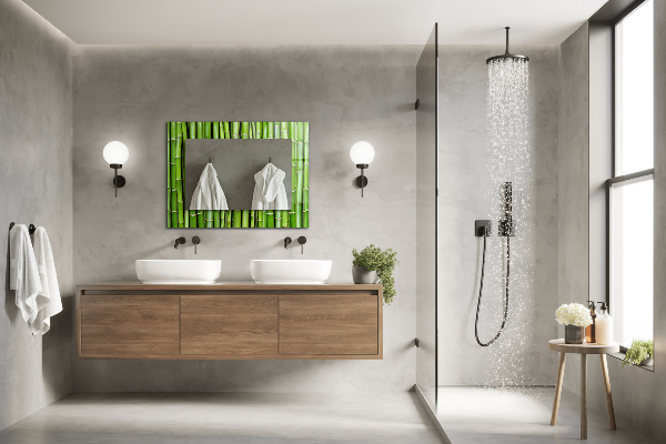 Espelho decorativo de mármore ônix azul
