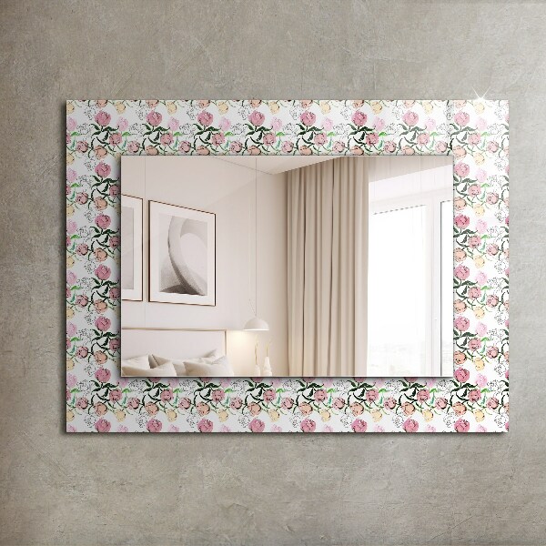 Espelho decorativo com motivos florais