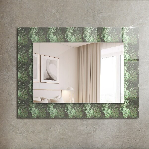 Espelho decorativo com tema de folhas tropicais