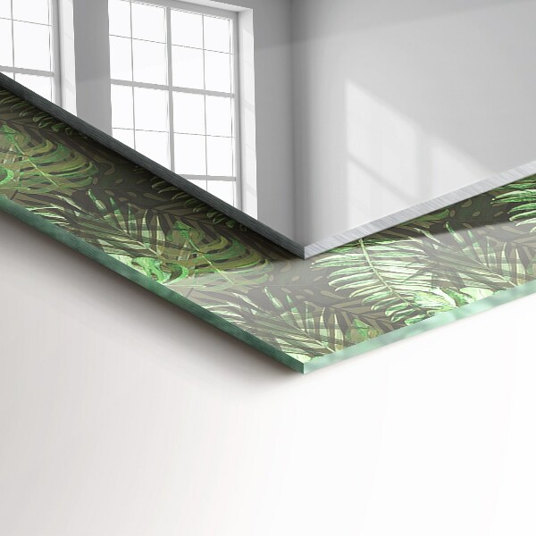 Espelho decorativo com tema de folhas tropicais
