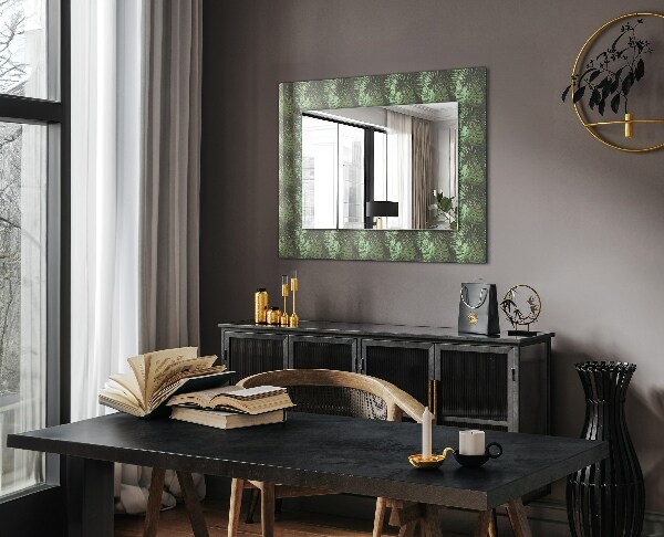 Espelho decorativo com tema de folhas tropicais