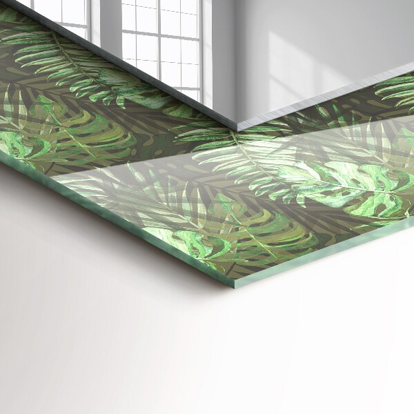 Espelho decorativo com tema de folhas tropicais