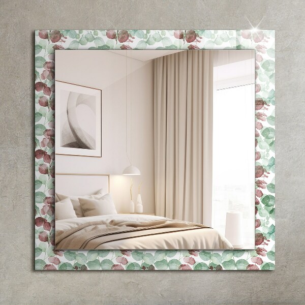 Espelho decorativo folhas em aquarela