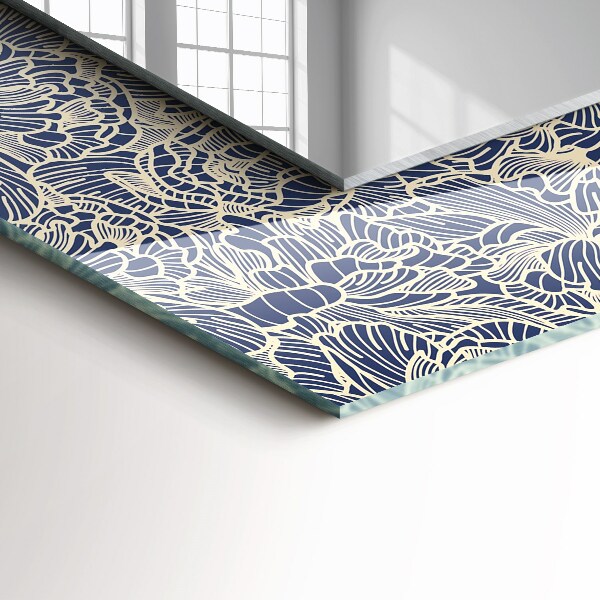 Espelho decorativo com estampa floral em tecido