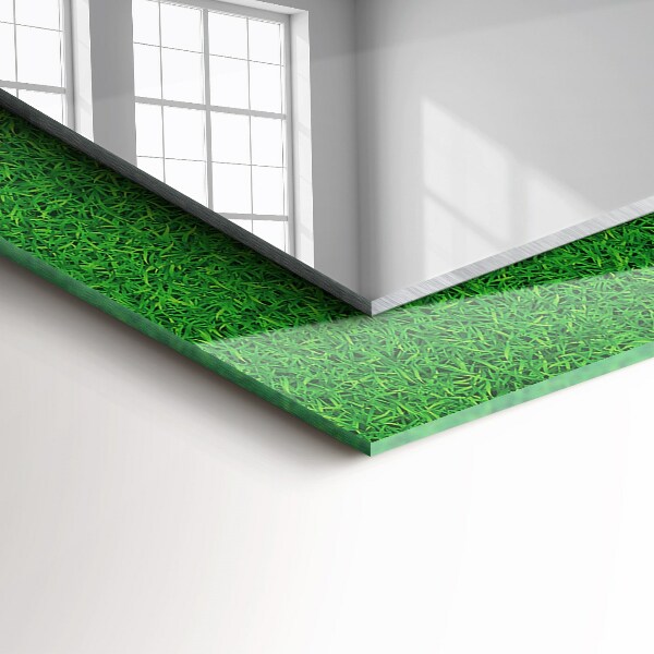 Espelho com moldura decorada na cor grama verde