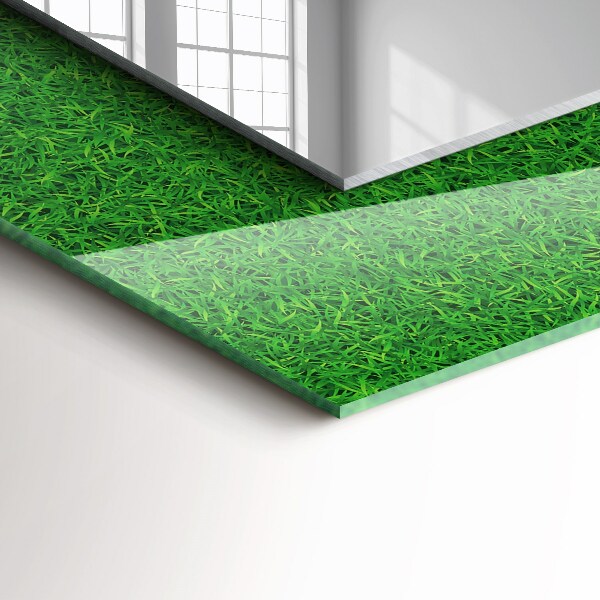 Espelho com moldura decorada na cor grama verde