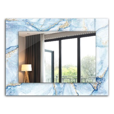 Espelho decorativo com estampa de mármore abstrato