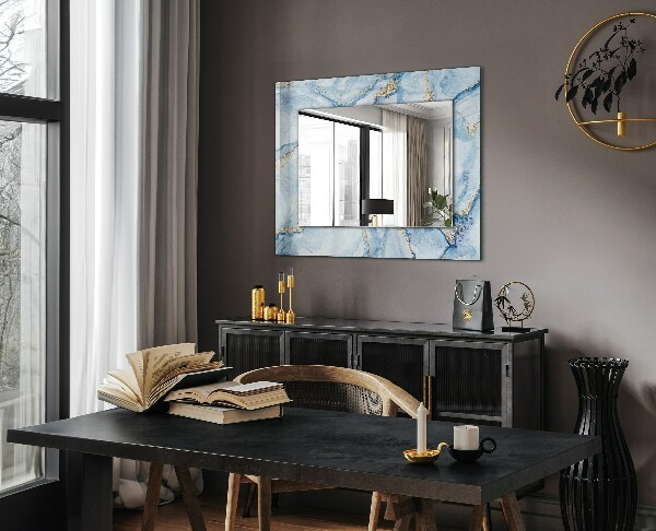 Espelho decorativo com estampa de mármore abstrato