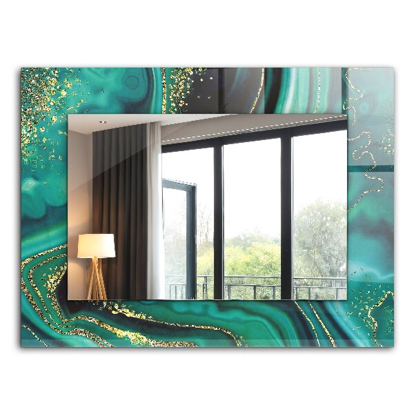 Espelho decorativo com textura abstrata verde
