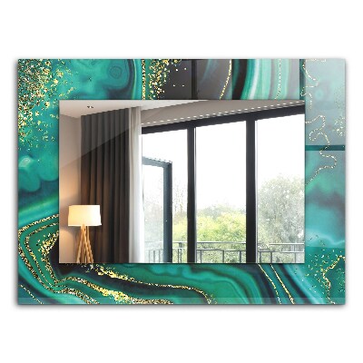 Espelho decorativo com textura abstrata verde