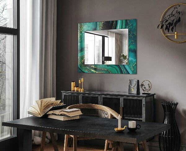 Espelho decorativo com textura abstrata verde