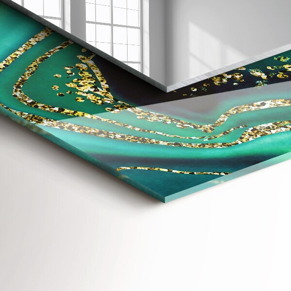 Espelho decorativo com textura abstrata verde