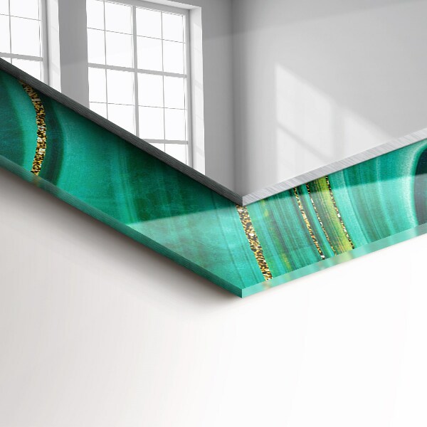 Espelho com moldura decorada em textura abstrata verde