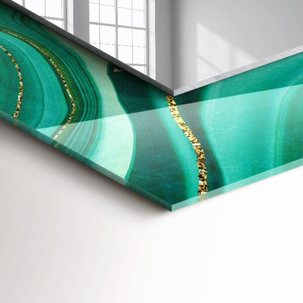 Espelho com moldura decorada em textura abstrata verde