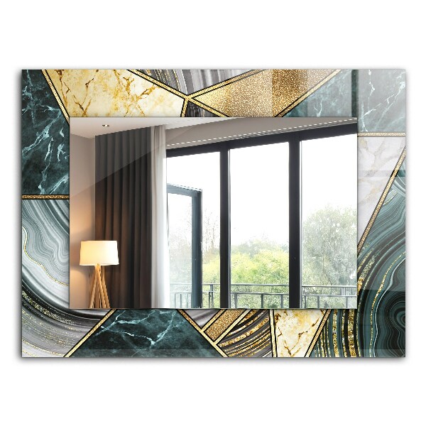 Espelho decorativo com padrão geométrico abstrato