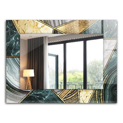 Espelho decorativo com padrão geométrico abstrato