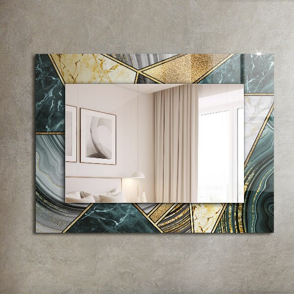 Espelho decorativo com padrão geométrico abstrato