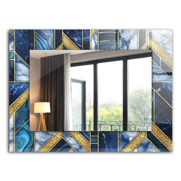 Espelho com moldura decorada com mosaico geométrico abstrato