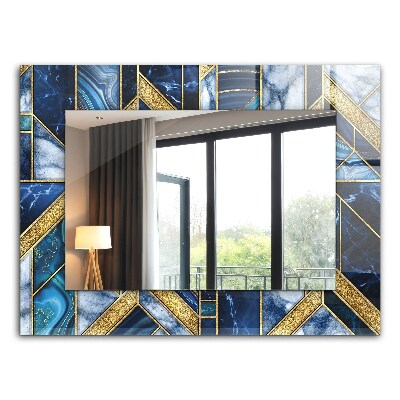 Espelho com moldura decorada com mosaico geométrico abstrato