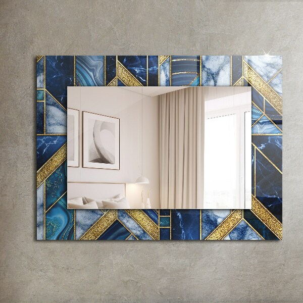 Espelho com moldura decorada com mosaico geométrico abstrato